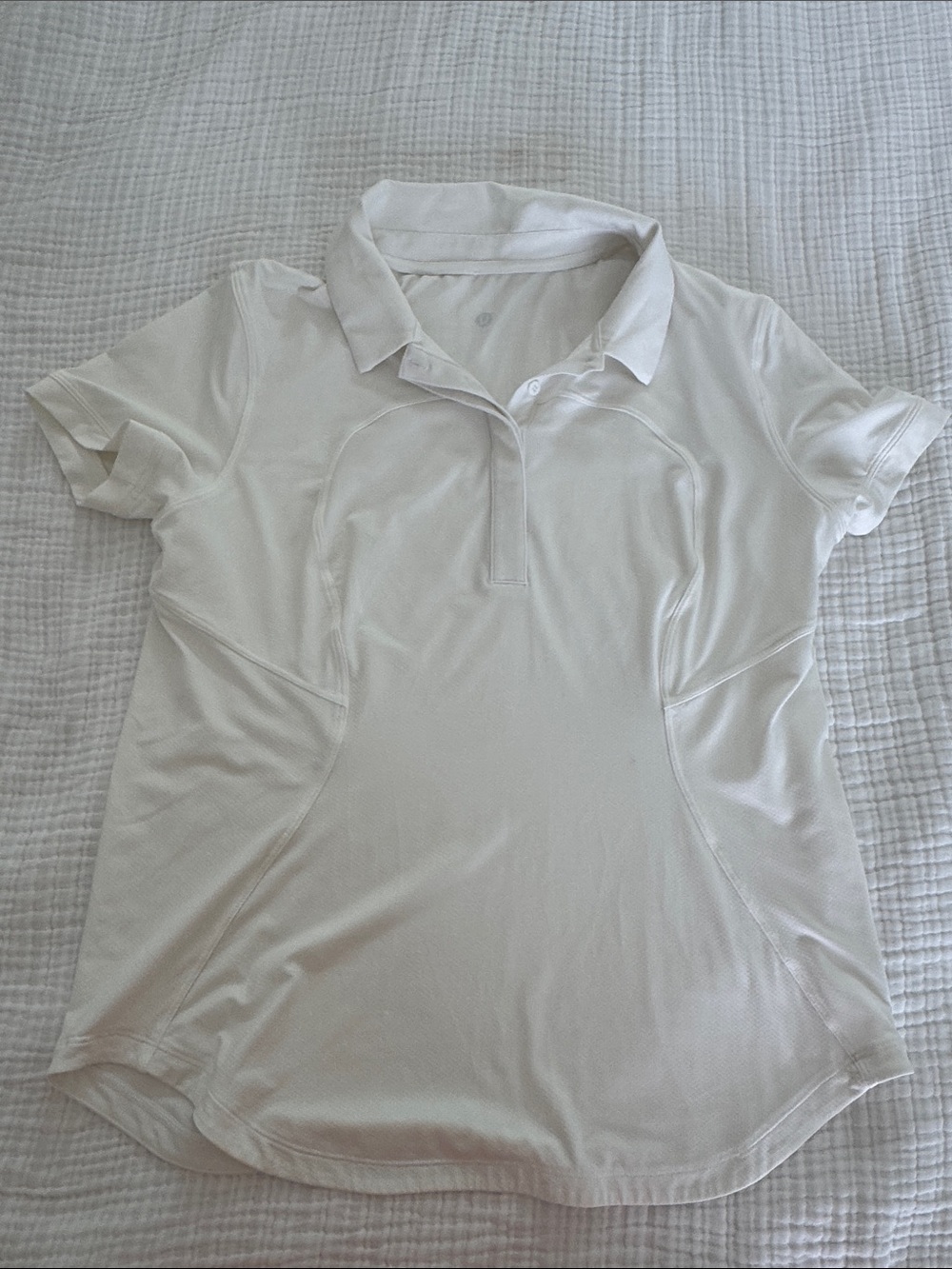 lululemon athletica White Short-Sleeve Polo Top